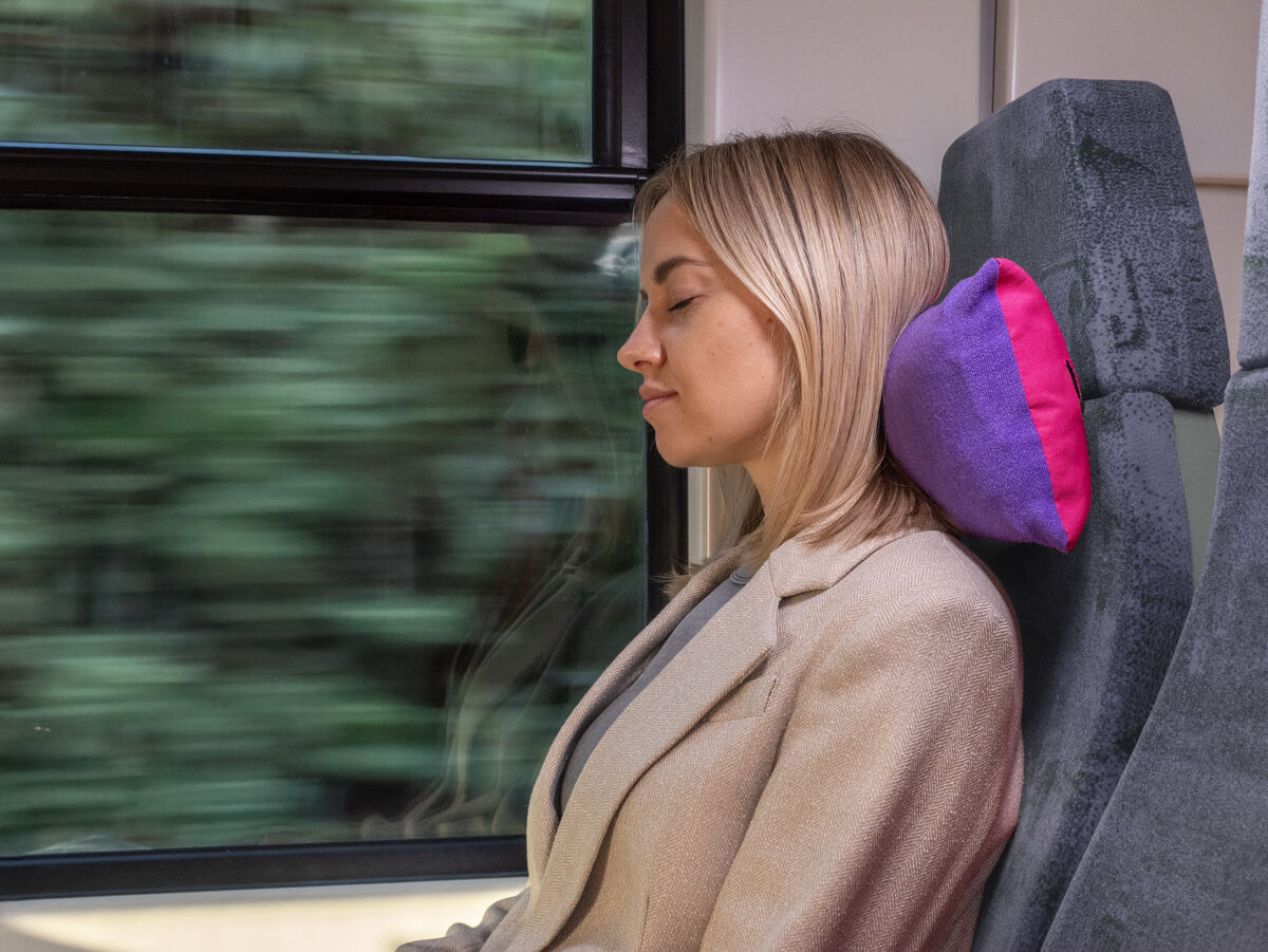 Relaxing with RELIEVE on a train